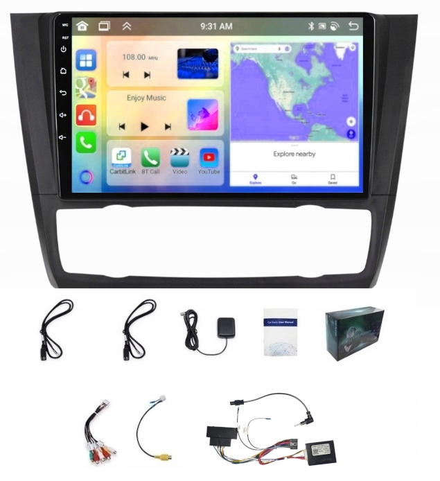 Android Auto Rádio Navigace Bmw 1 E81/E82/E87/E88 Carplay 6GB 128GB