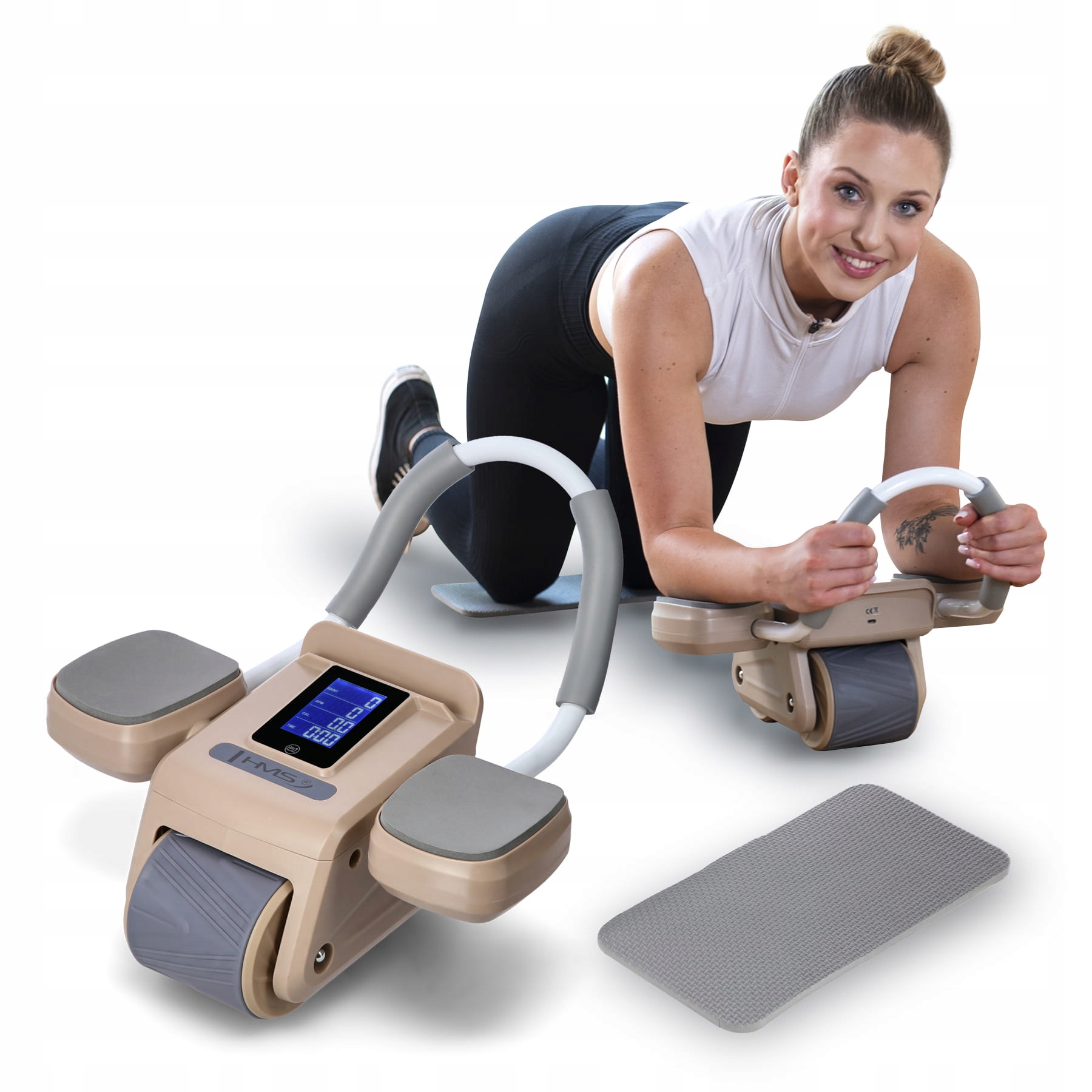 Roller Kolečko Pro Cvičení Břišních Svalů Velký LCD displej Nabíječka KA08