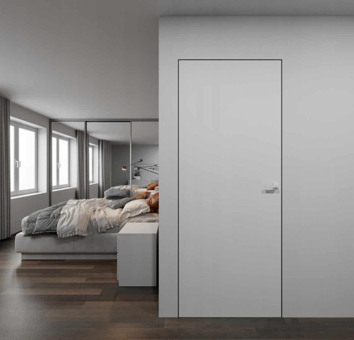 DRZWI UKRYTE NIEWIDOCZNE W ŚCIANIE FUTRYNA Lewe 70 Rodzaj rozwierane