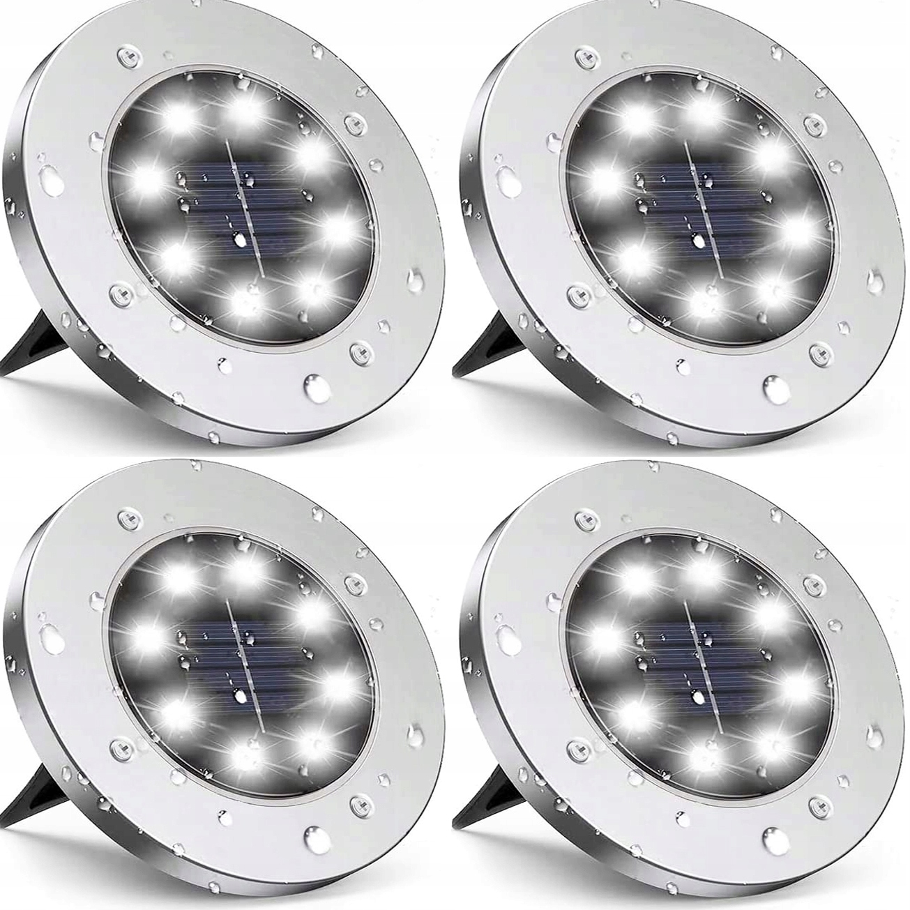 4X LAMPKI OGRODOWE SOLARNE LED WBIJANE DO OGRODU