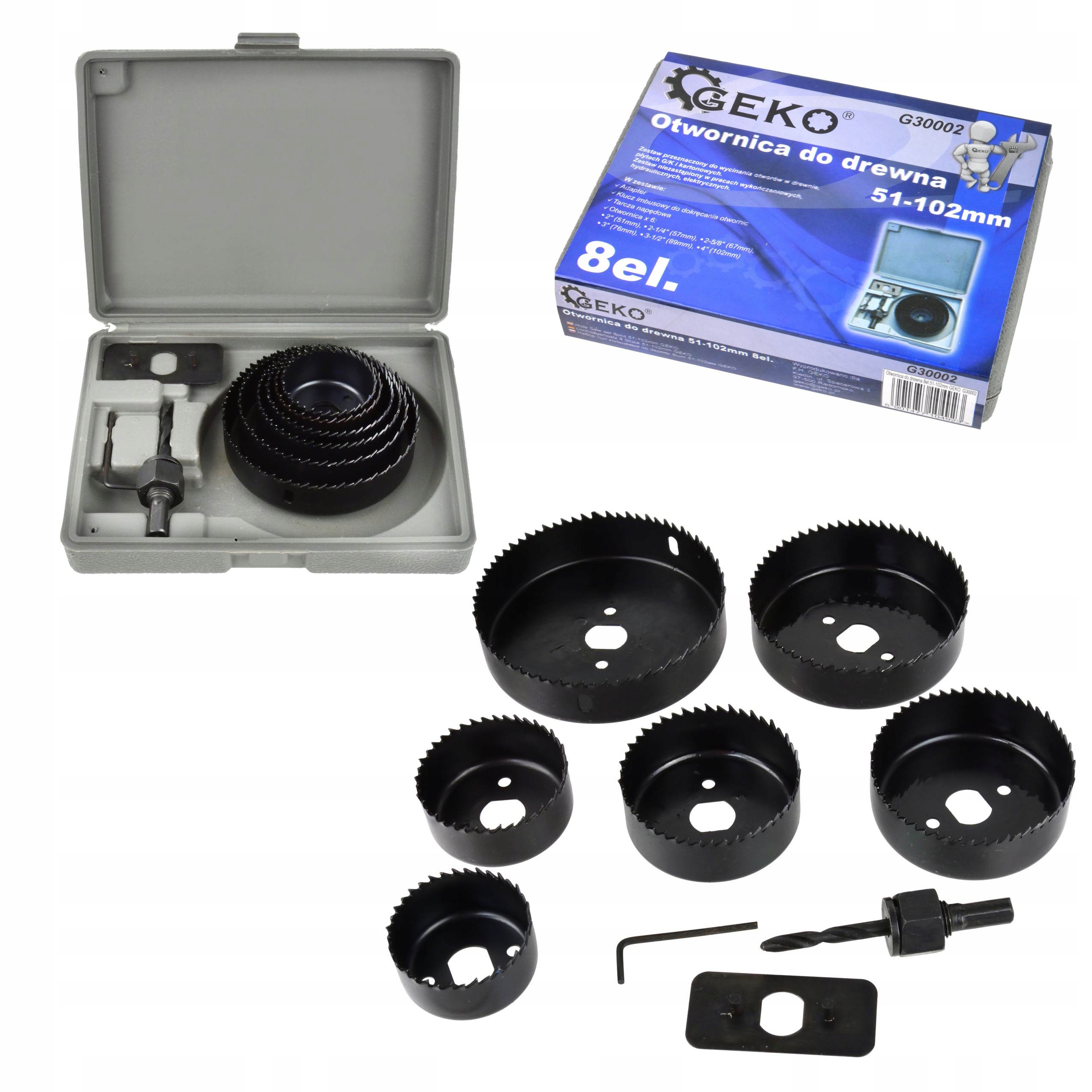 

Otwornice Do Drewna 51-102mm Korony 8el Płyt Gk