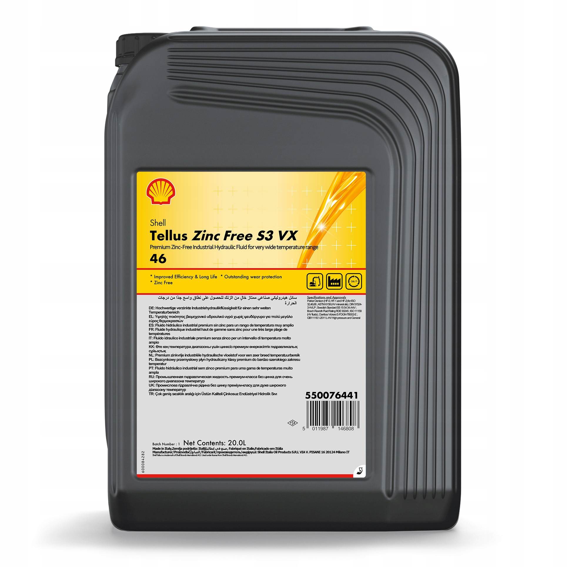 Shell Tellus Zinc Free S3 VX 46 (20L)