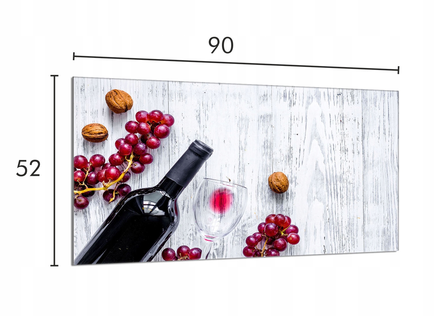 Skleněná ochranná deska na sporák 90x52 Hroznové Víno