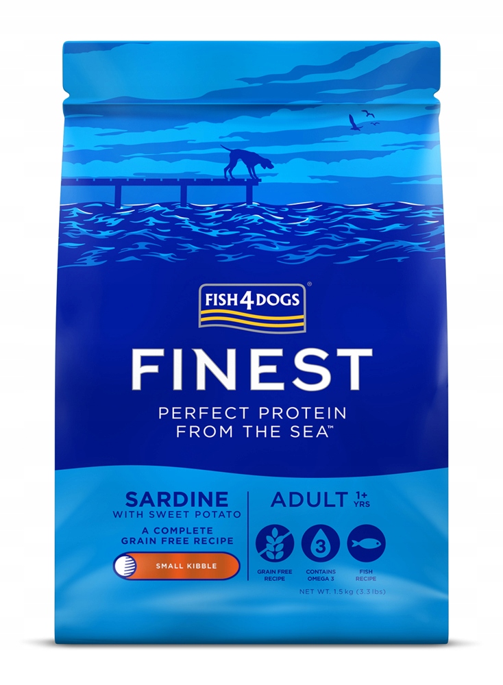 Levně FISH4DOGS Granule malé pro dospělé psy Finest sardinka