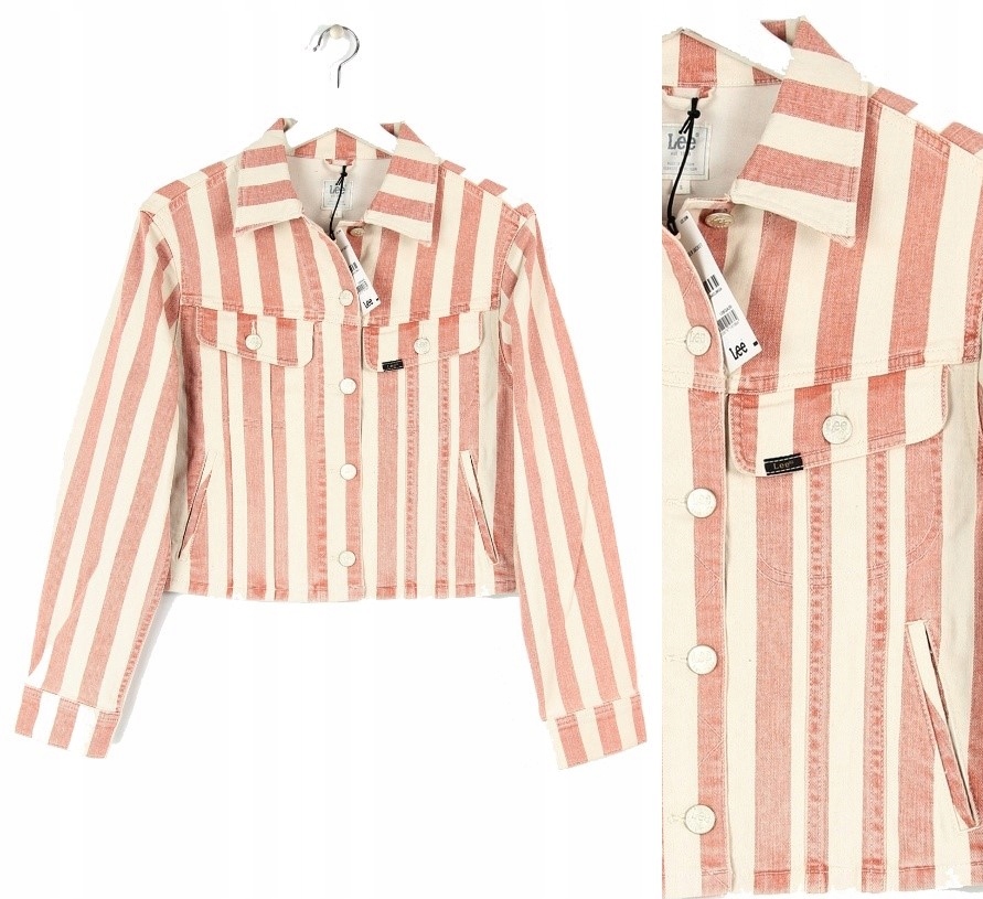 Lee Cropped Rider Damska Kurtka Jeansowa S/m