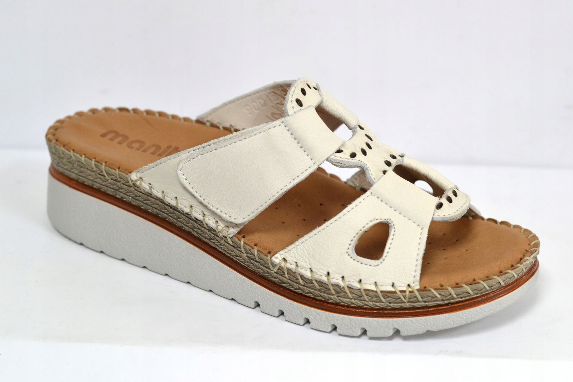 Manitu 900157-81 Pohodlné Žabky Ecru VEL.41