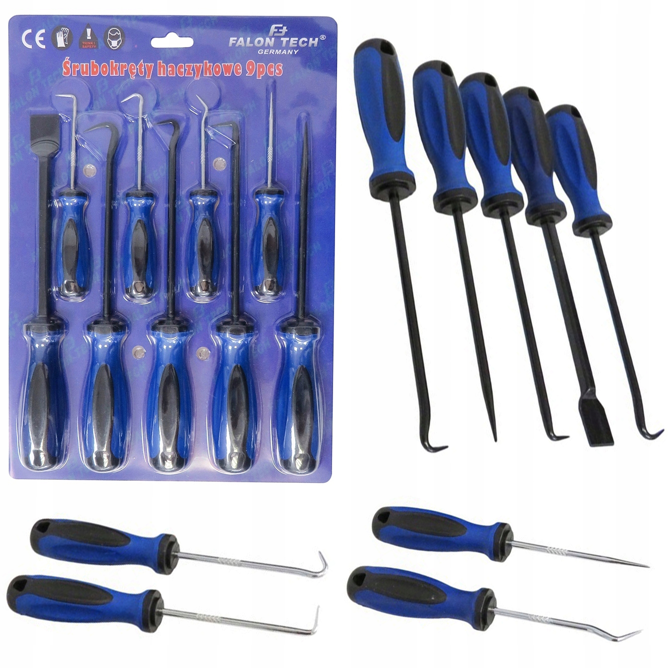 Groty Szpikulce Haczyki Klucze Do Oringów Uszczelek Skrobaki 9EL