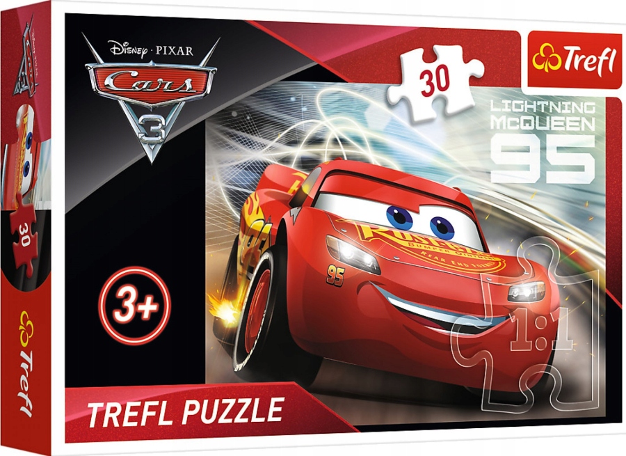 PUZZLE 30 EL CARS 3 AUTA ZYGZAK MCQUEEN TREFL