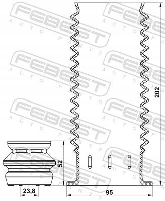 OSŁONA AMORTYZATORA PRZÓD CHSHB-J300F-KIT FEBEST Producent części Febest