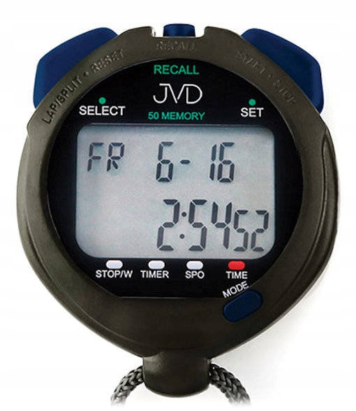 Stopky Jvd ST2250 1/100 10h Časovač Teploměr 50 Lap