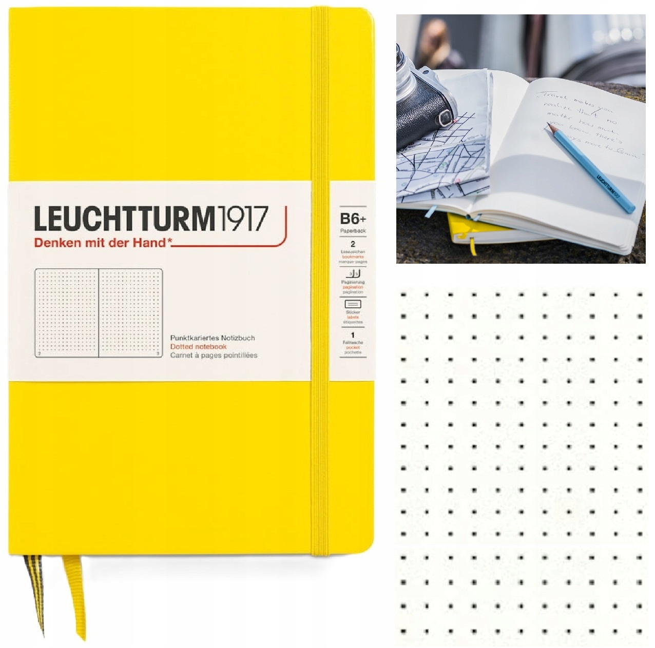 LEUCHTTURM1917 Notatnik Notes B6 Kropka bullet journal w kropki Cytrynowy