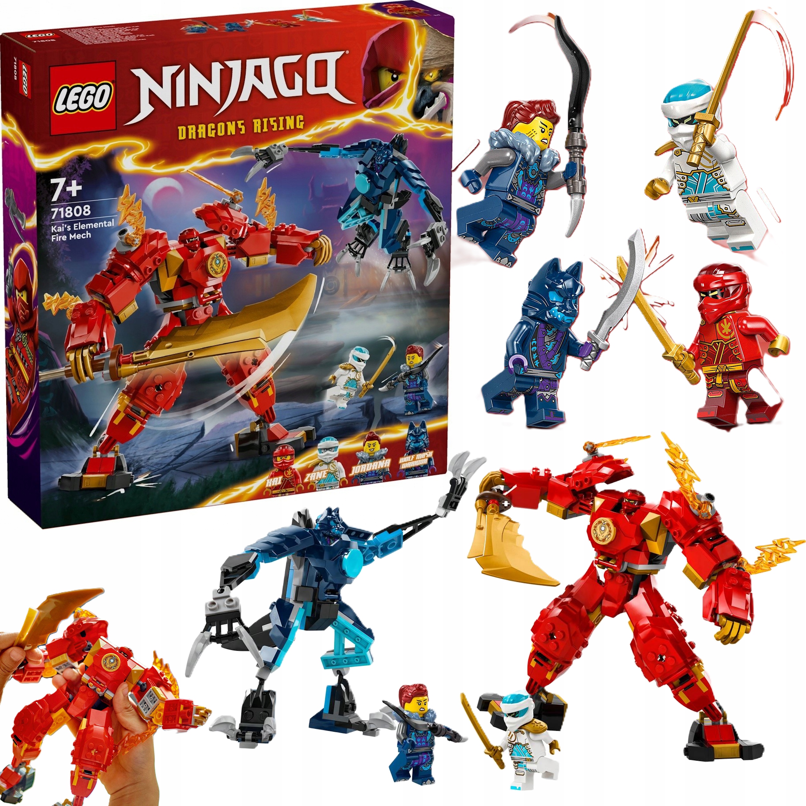 Klocki Lego 71808 Ninjago Mech Żywiołu Ognia Kaia Zestaw Do Zabawy