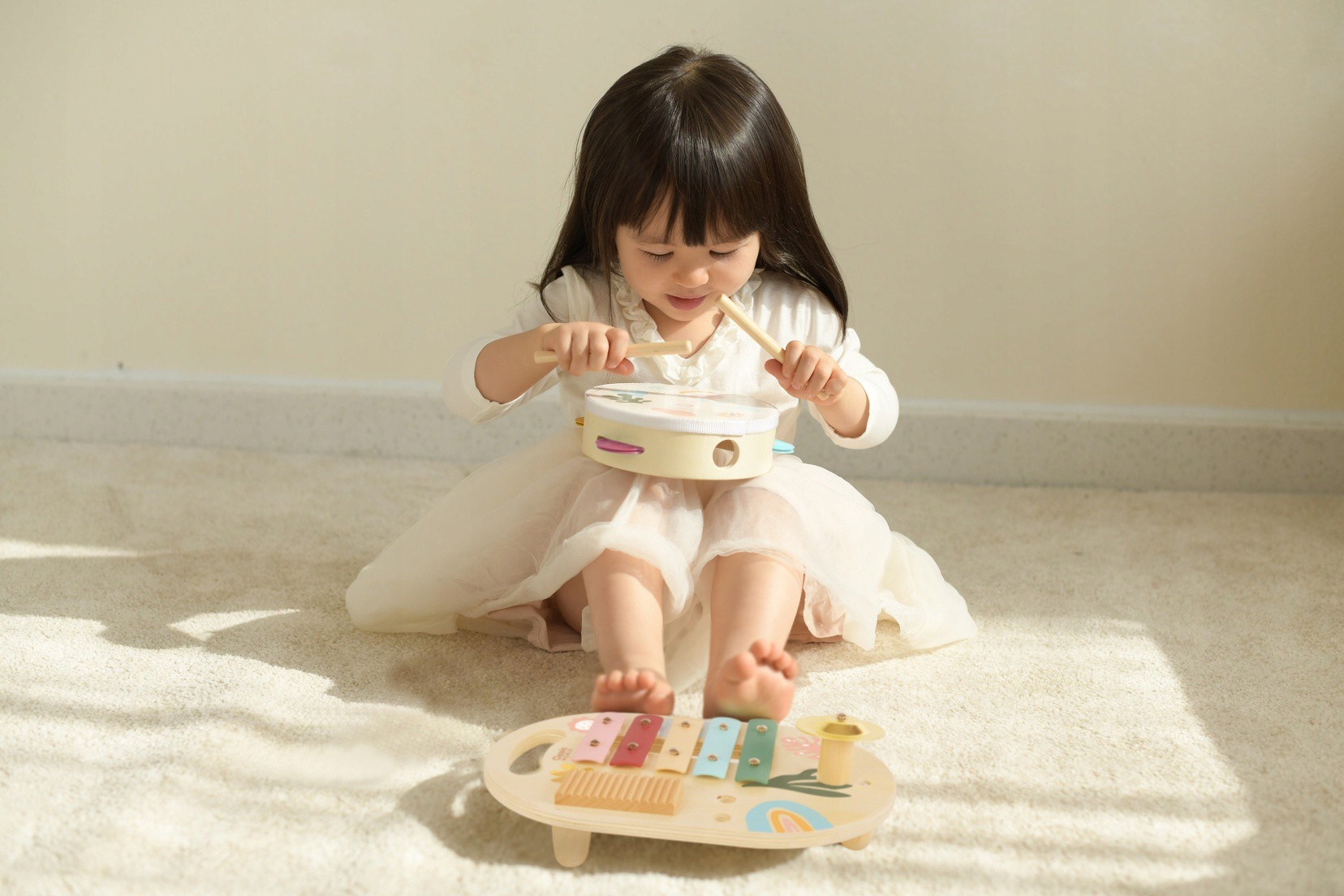 DREWNIANY ZESTAW MUZYCZNY EDUKACYJNY INSTRUMENTY CYMBAŁKI CLASSIC WORLD Kod producenta CW40529