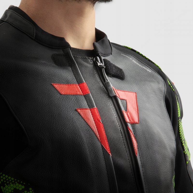 Kožená Bunda Rebelhorn Veloce Camo Čierna/green/fluo Red 60
