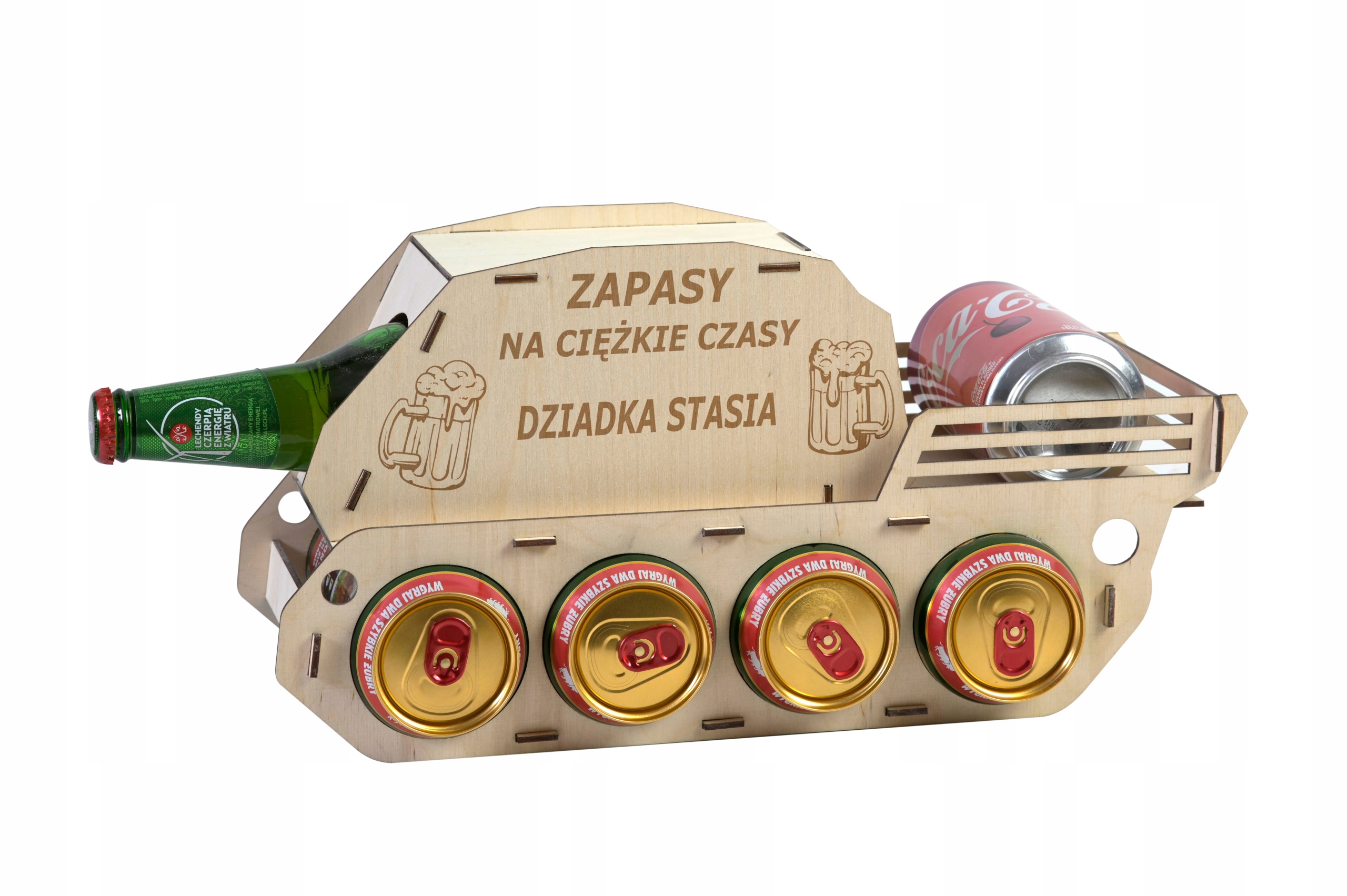 

Duży czołg na piwo drewniany urodziny Twój grawer