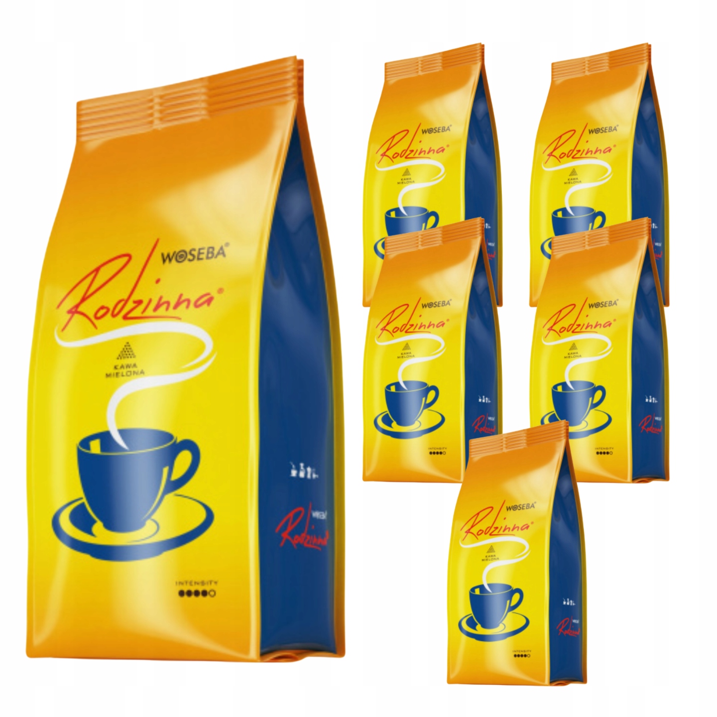 Woseba Kawa Rodzinna Mielona Czarna Palona Mieszana 250G Aromatyczna X6