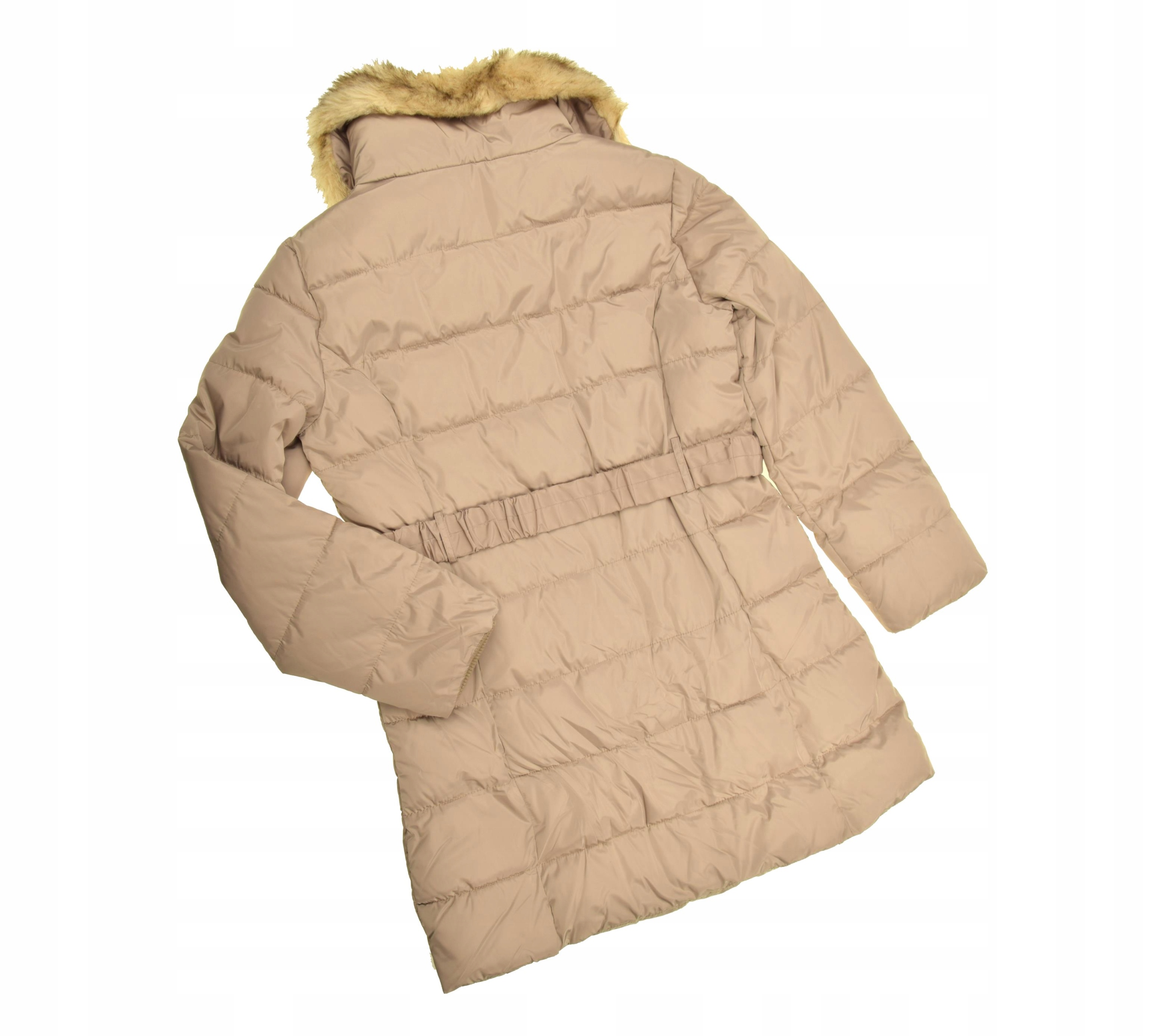 KappAhl * PIKOWANY PŁASZCZ r. L SUPER Kaptur z kapturem