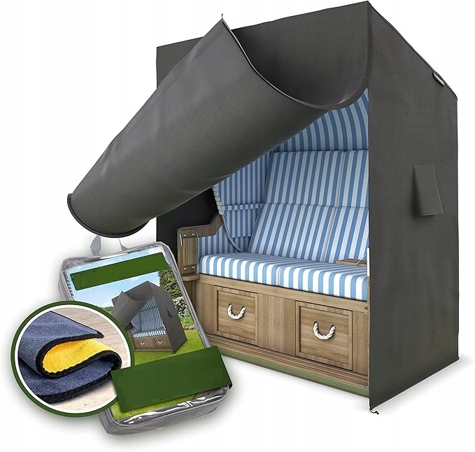 Ochranný Obal Na Plážový Koš Vodotěsný 120 X 90 X 160 CM, Černý