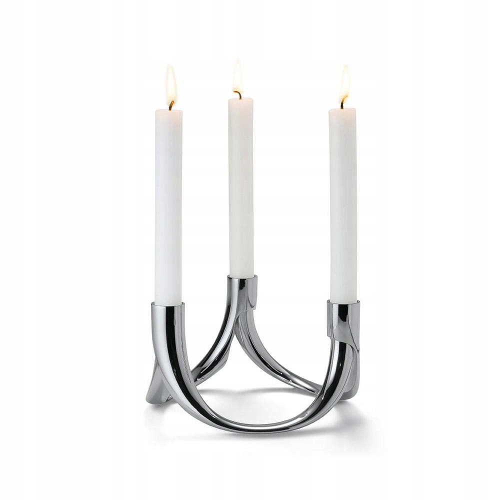 Trojramenný svietnik Bow Philippi strieborný 9 cm