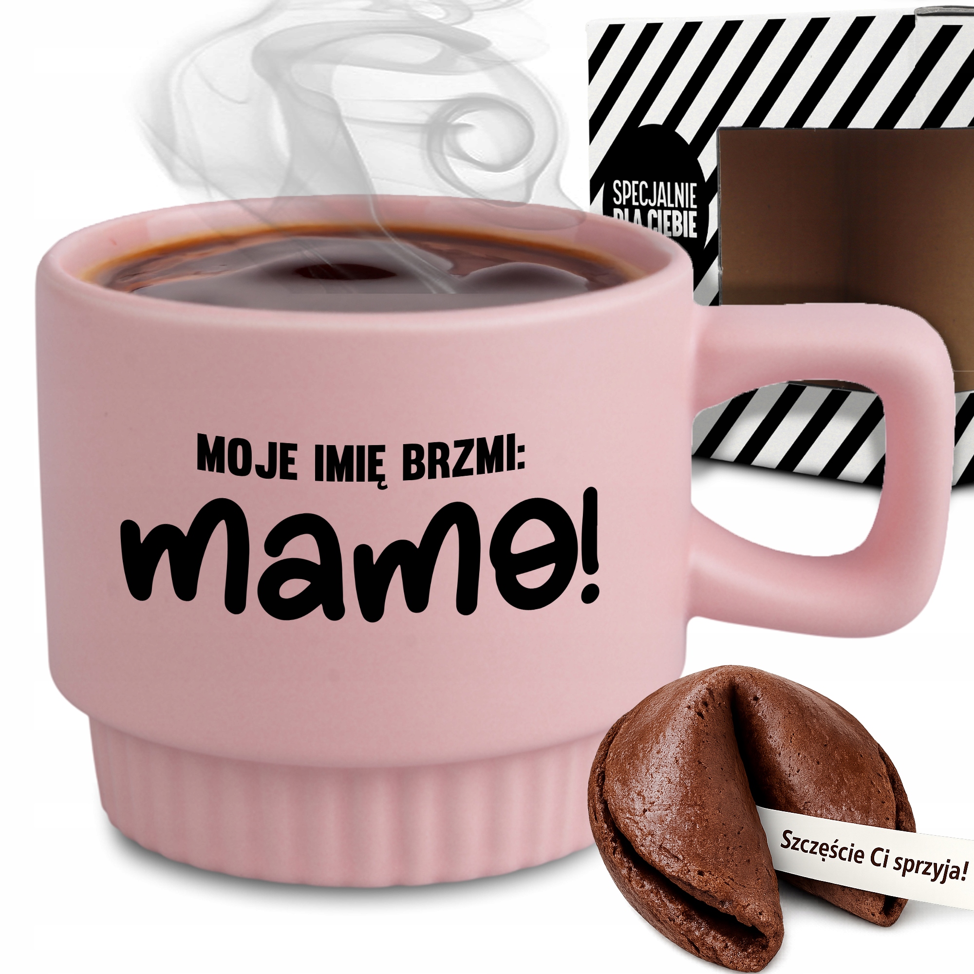 Kubek Ryflowany Różowy Ciastko Dla Mamy Na Dzień Matki Imię Mama