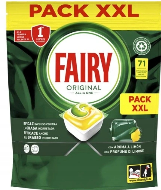 Fairy Original Lemon Kapsle do myčky nádobí 71 ks