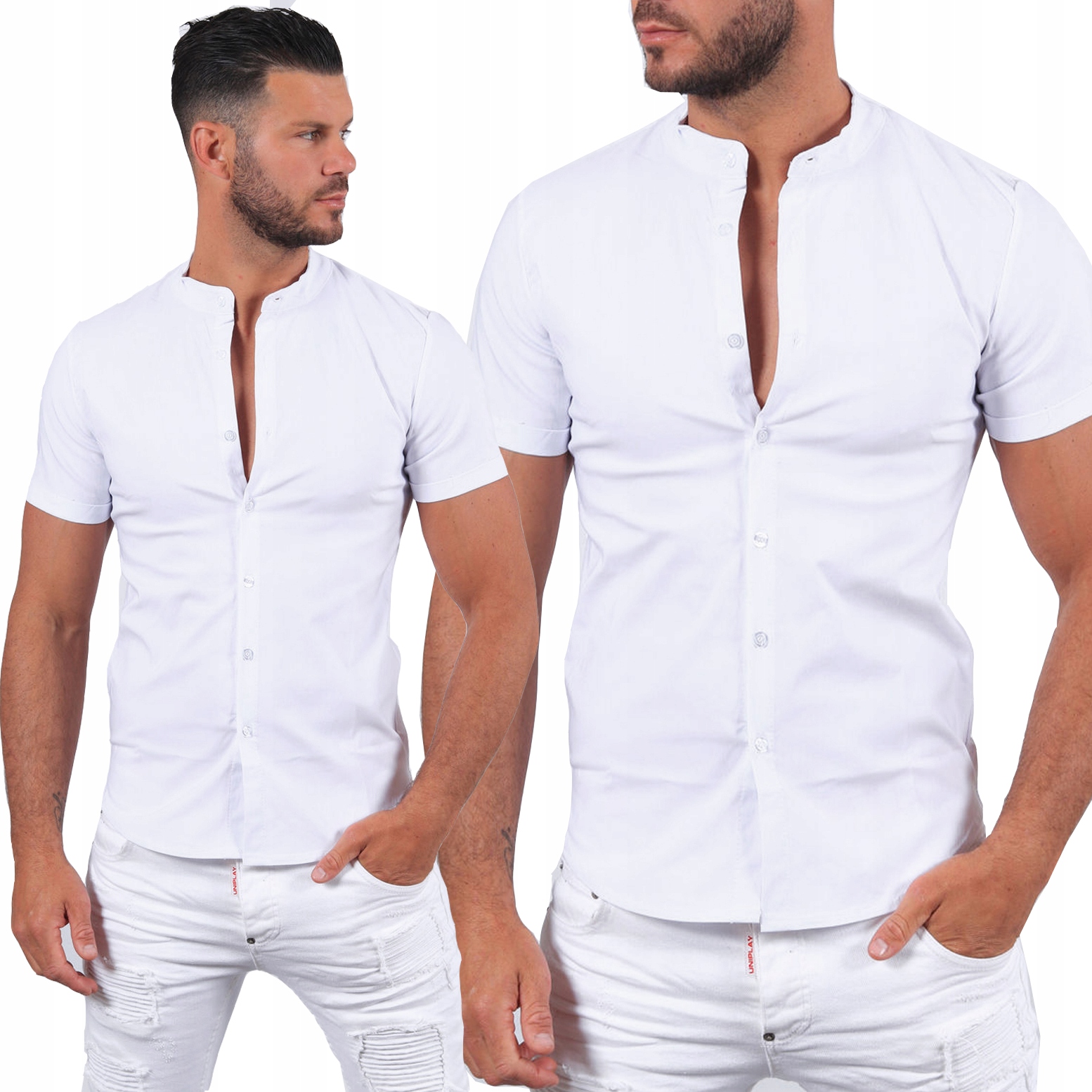 Pánská košile Stojka Casual Regular Svatba Svatební Hostina Svaté Přijímání