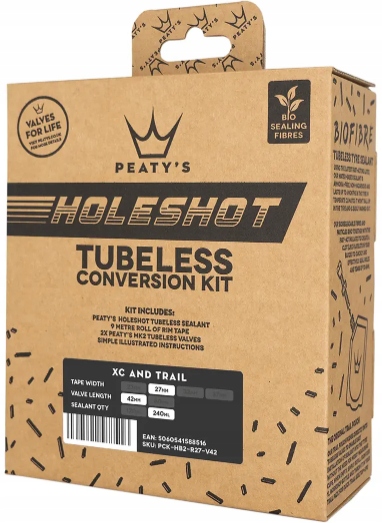 Zestaw Mleczko Taśma Wentyle Peaty's Tubeless Conversion 27 mm XC Trail