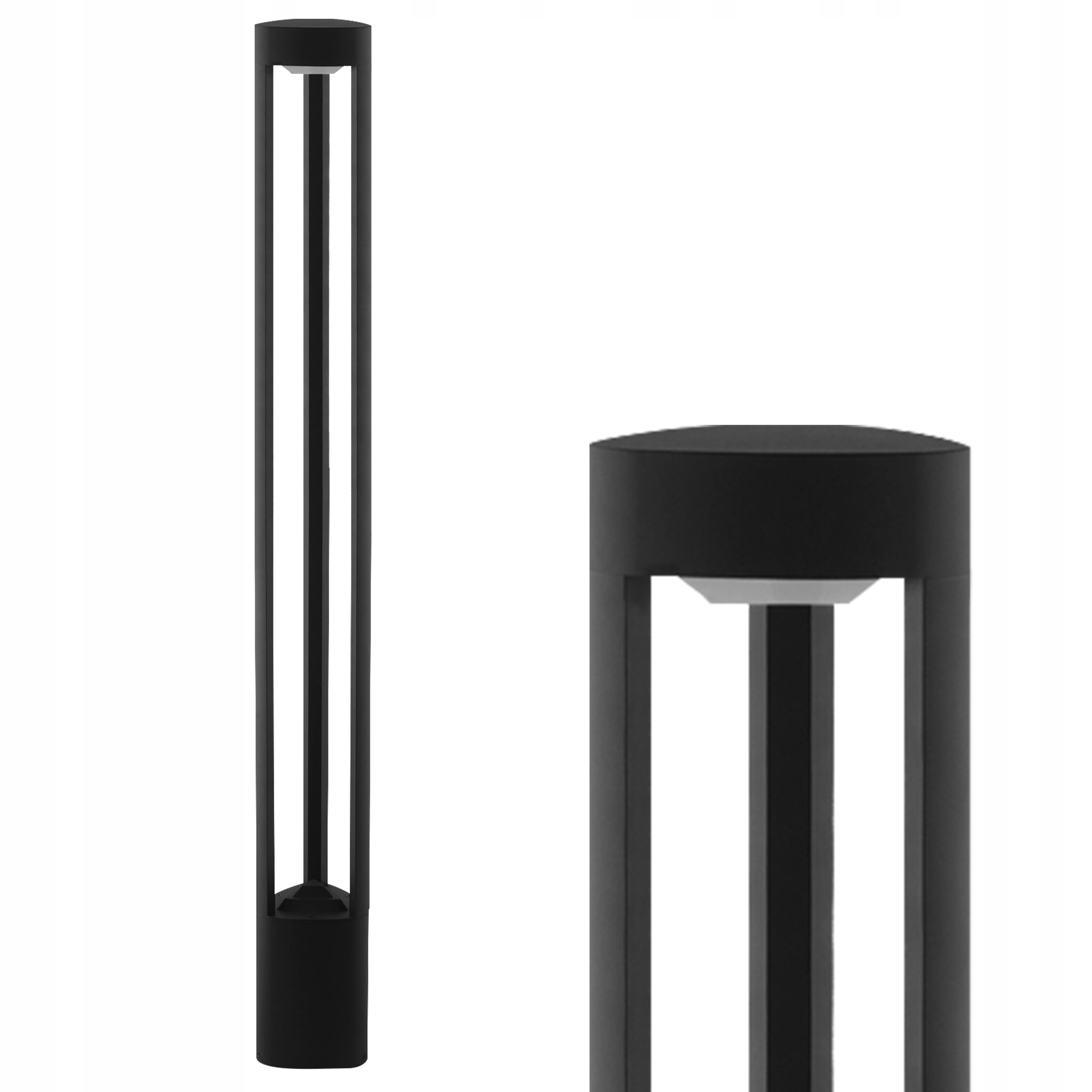 Słupek oświetleniowy prostokąt LVT GX53 60 cm czarny