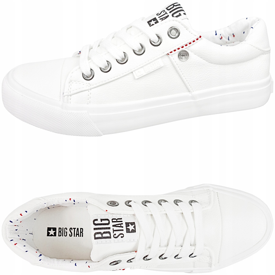 

trampki białe Damskie Big Star ekoskóra GG274060
