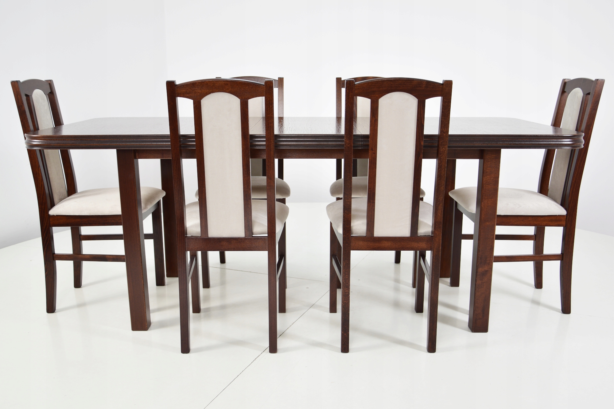 Stół rozkładany SOLIDNY+6 krzeseł drewnianych Liczba elementów w zestawie 7