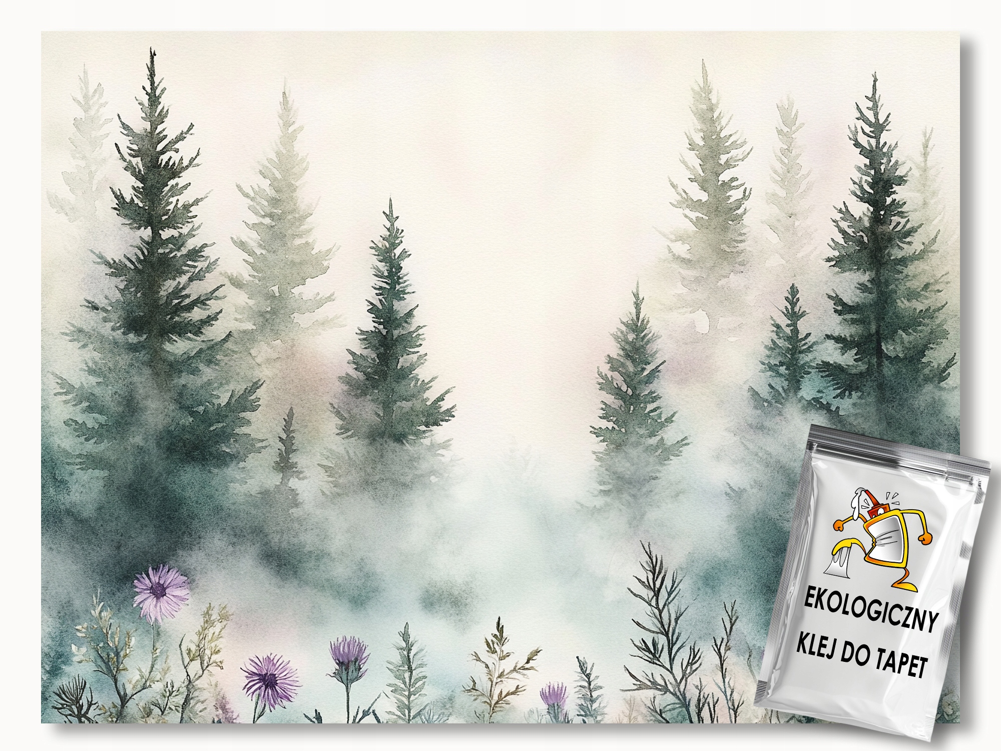 Fototapeta Flizelina Les Stromy Smrky Mlha Polana Bodlák 300x210 lepidlo