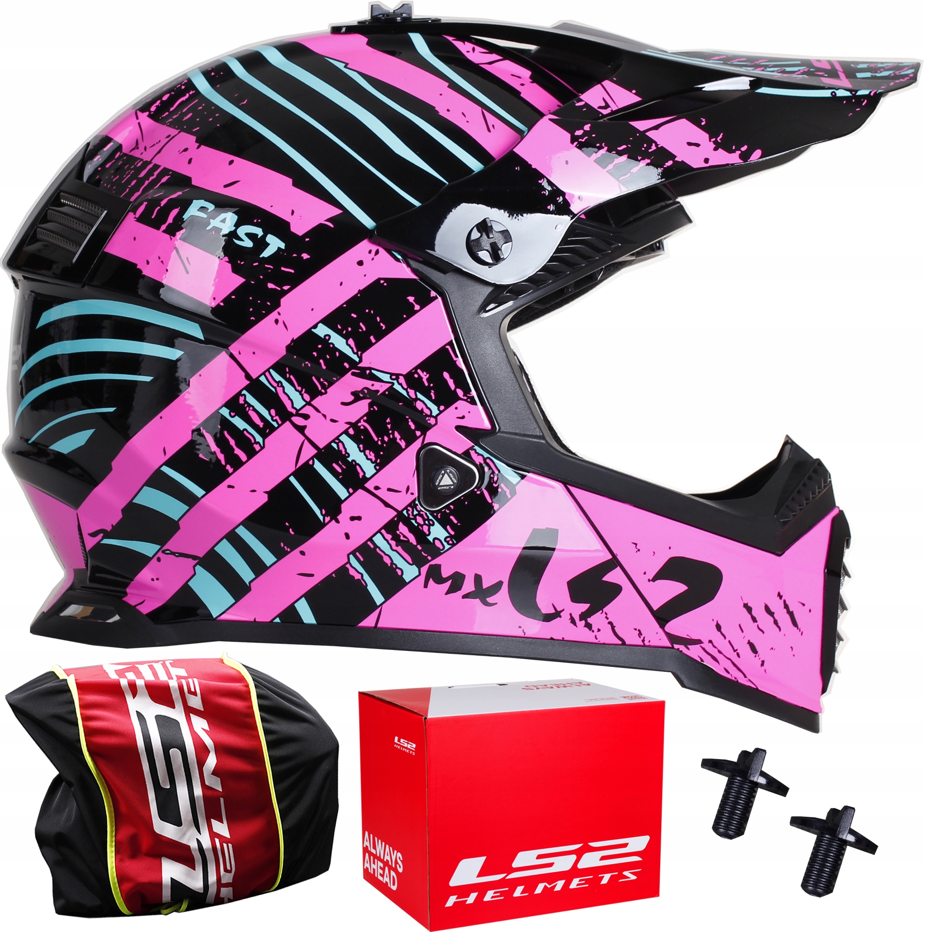 

Kask Cross Atv LS2 MX437 Fast Evo Verve fluo pink
