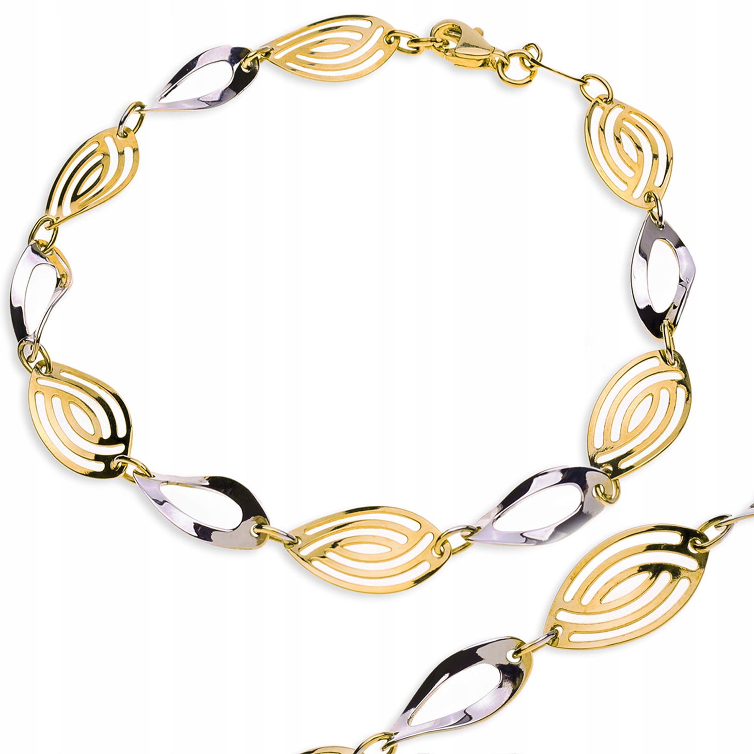 Zlatý Dámský Náramek Na Ruku, Dvoubarevná Svatba