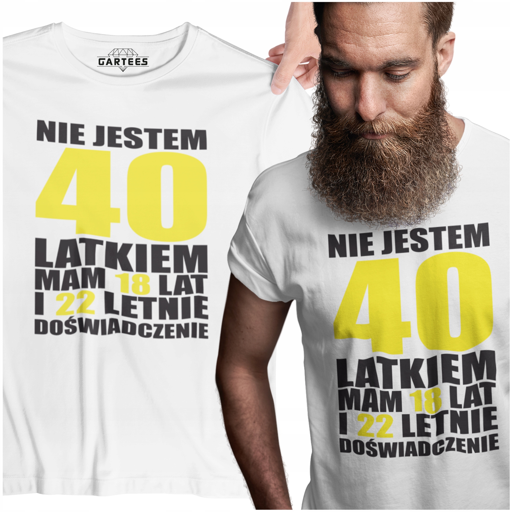 

Prezent Urodziny Męska Koszulka Młody 40 Latek On