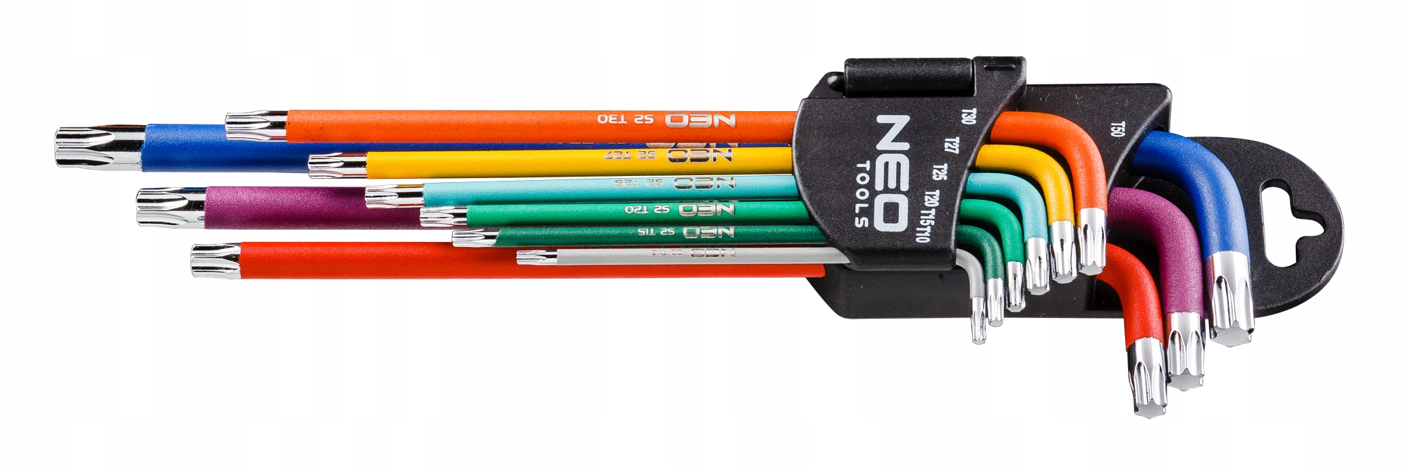 Klucze Torx T10-50, zestaw 9 szt., kolorowe 09-518 Neo