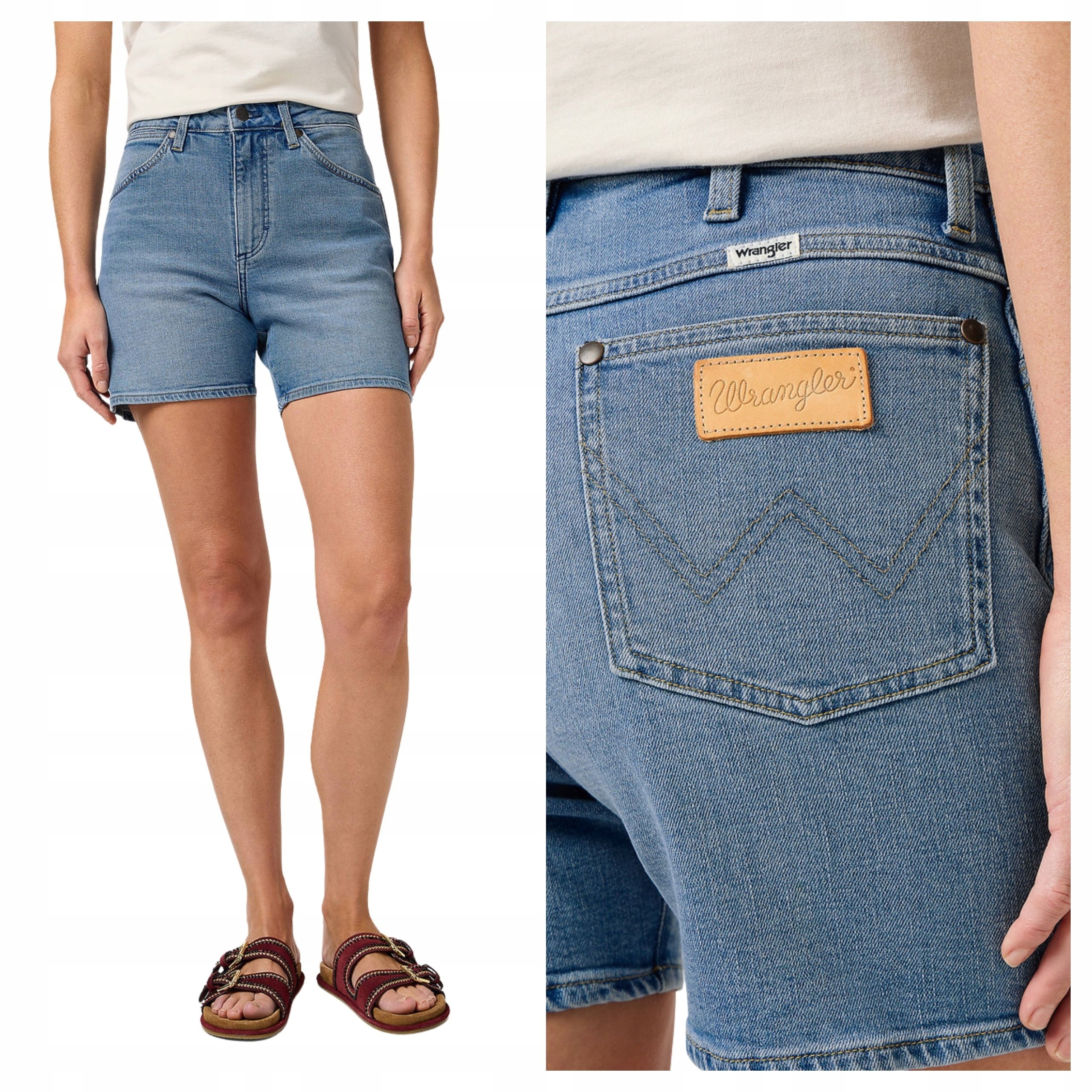 Dámské šortky Wrangler Cowboy Short 5 Inch Džínové modré W28