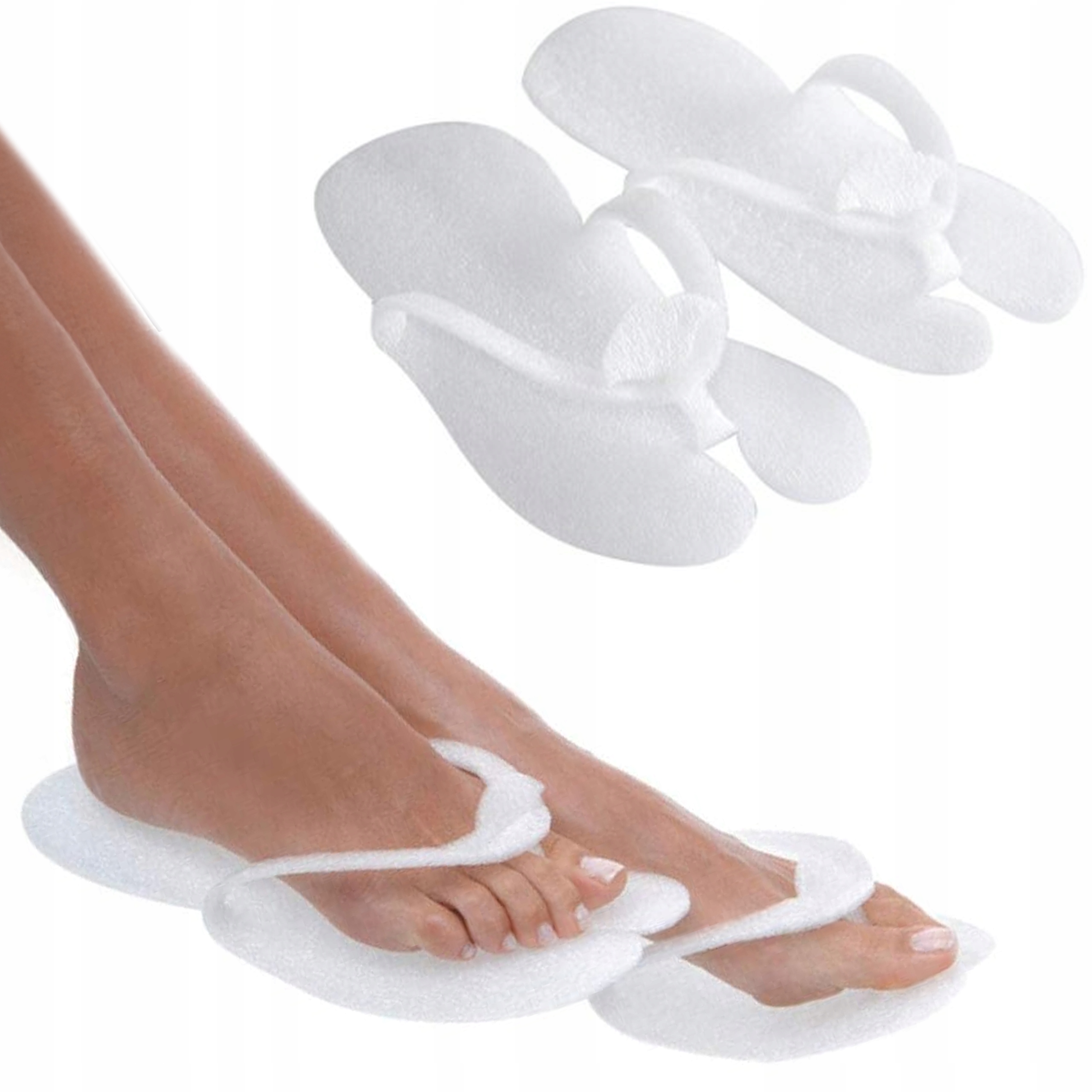 JAPONKI JEDNORAZOWE PIANKOWE KLAPKI KAPCIE DO PEDICURE - 25 PAR (50 SZT)