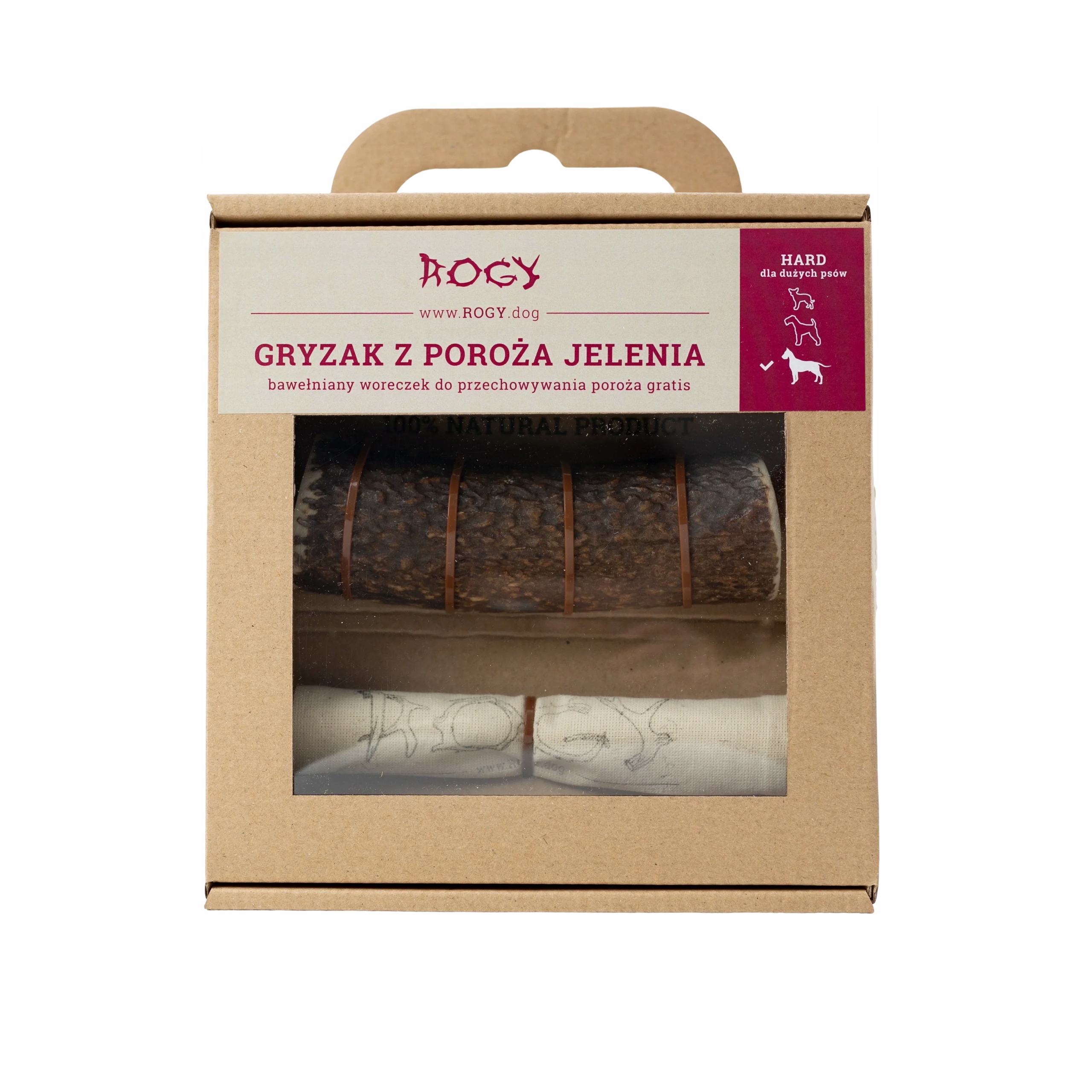 Levně Rogy žvýkací hračka z jeleního parohu pro velké psy 210g