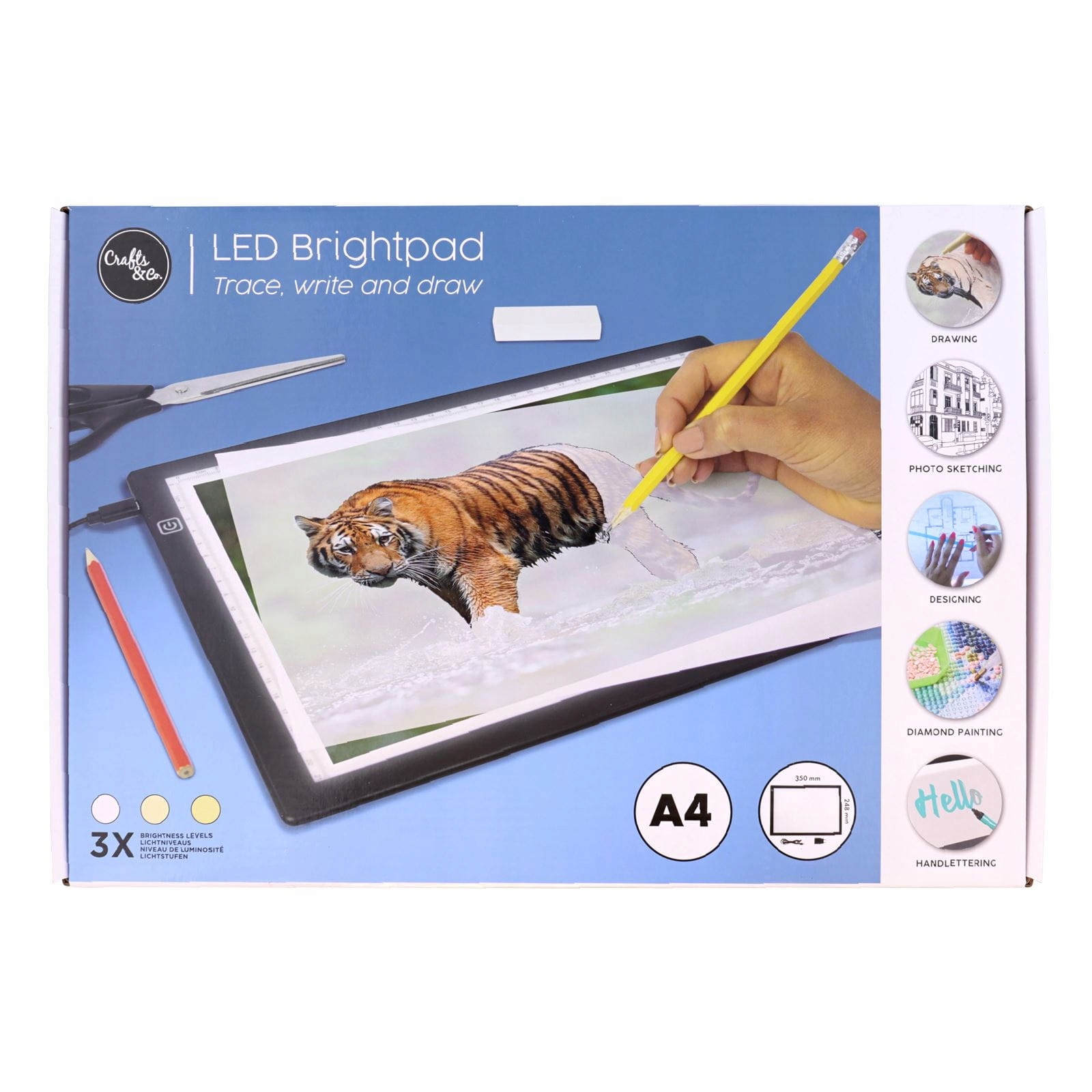 Tablica do rysowania Led Crafts & Co do malowania diamentami, kaligrafii