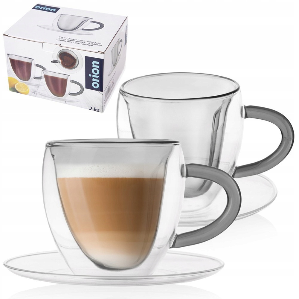 2x Šálek šálek s dvojitou stěnou na čajovou kávu, šálek 160 ml