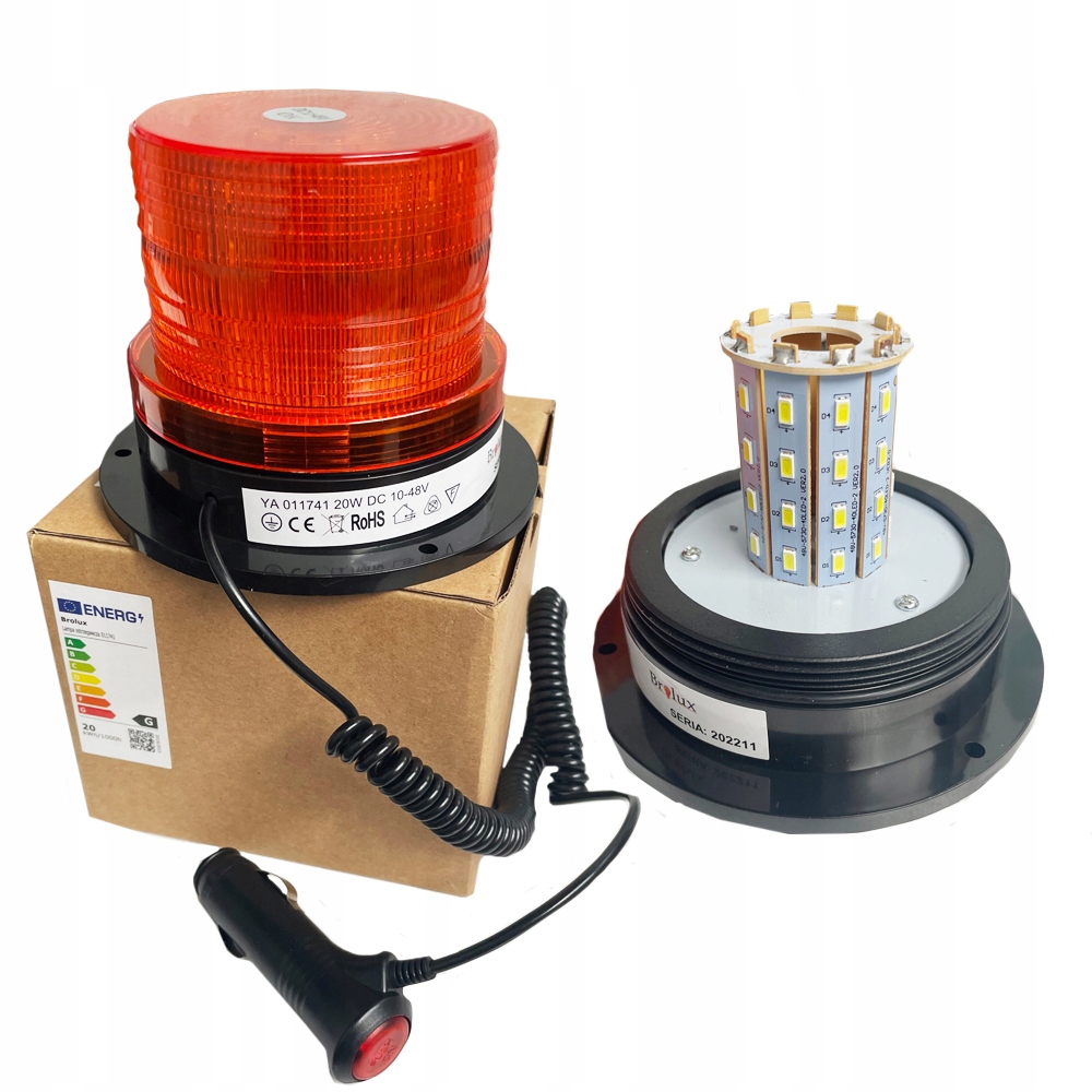 KOGUT LED LAMPA OSTRZEGAWCZA 12V 24V NA MAGNES