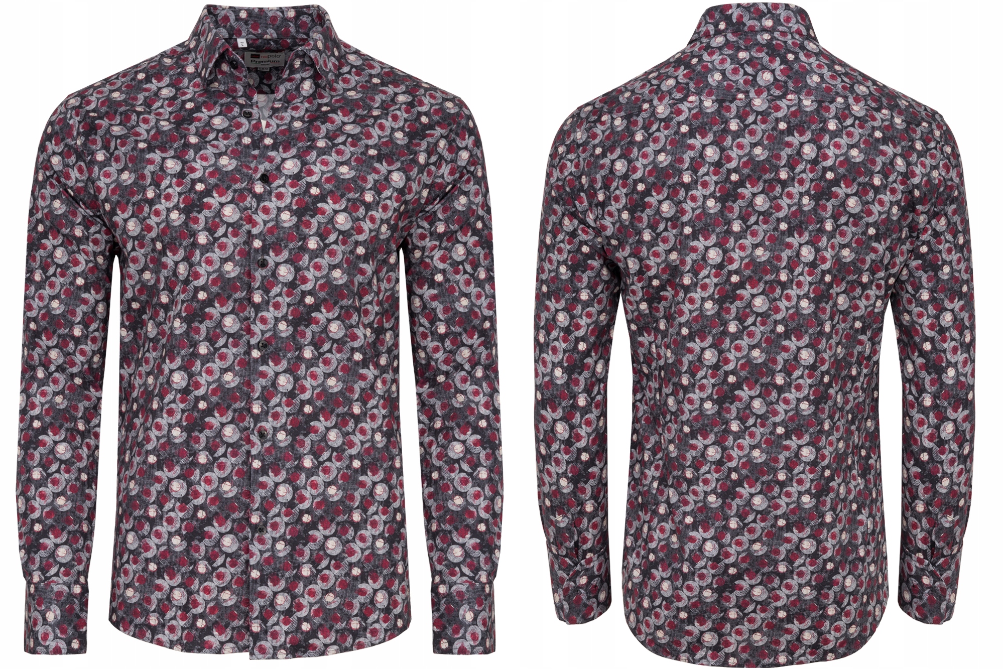 Pánská Košile Casual Černá S Ležérním Vzorem: L