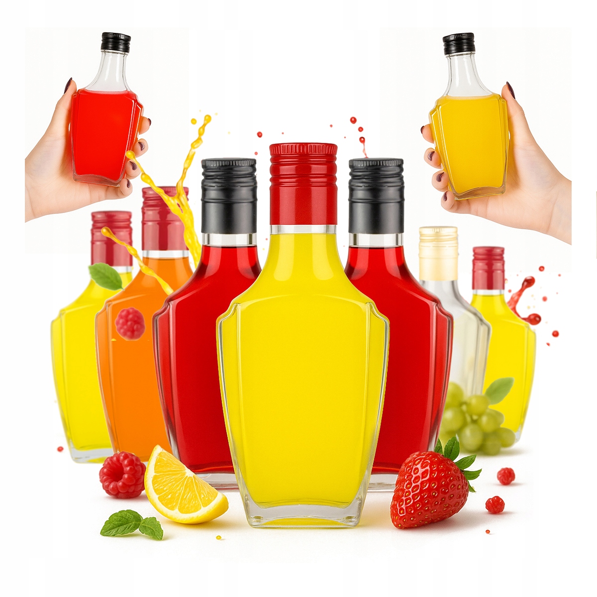 50 x Skleněné lahve Nobel 250 ml na Likéry bimber Wino alkohol Se šroubovacím uzávěrem