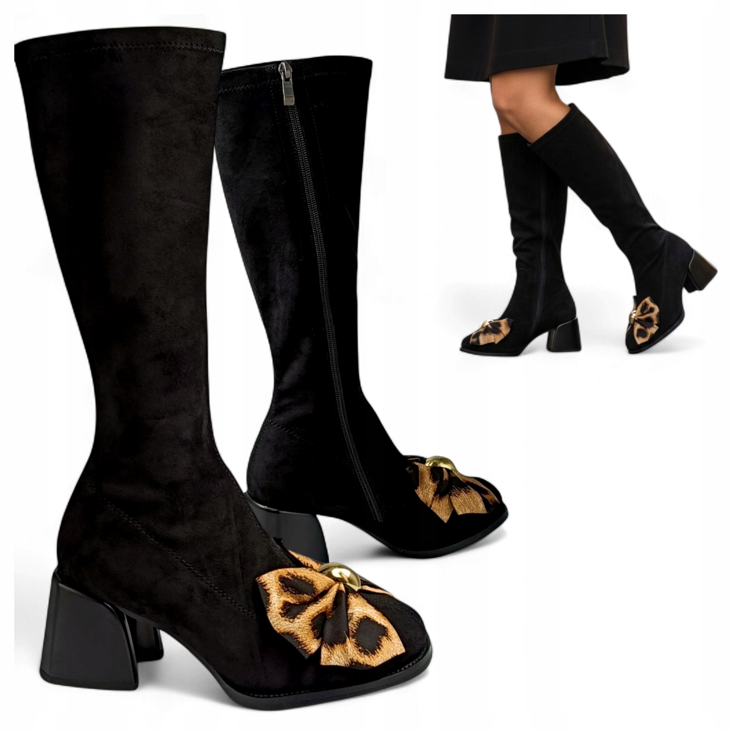 36 Dámské kozačky dlouhé vysoké s kotníkem Barski