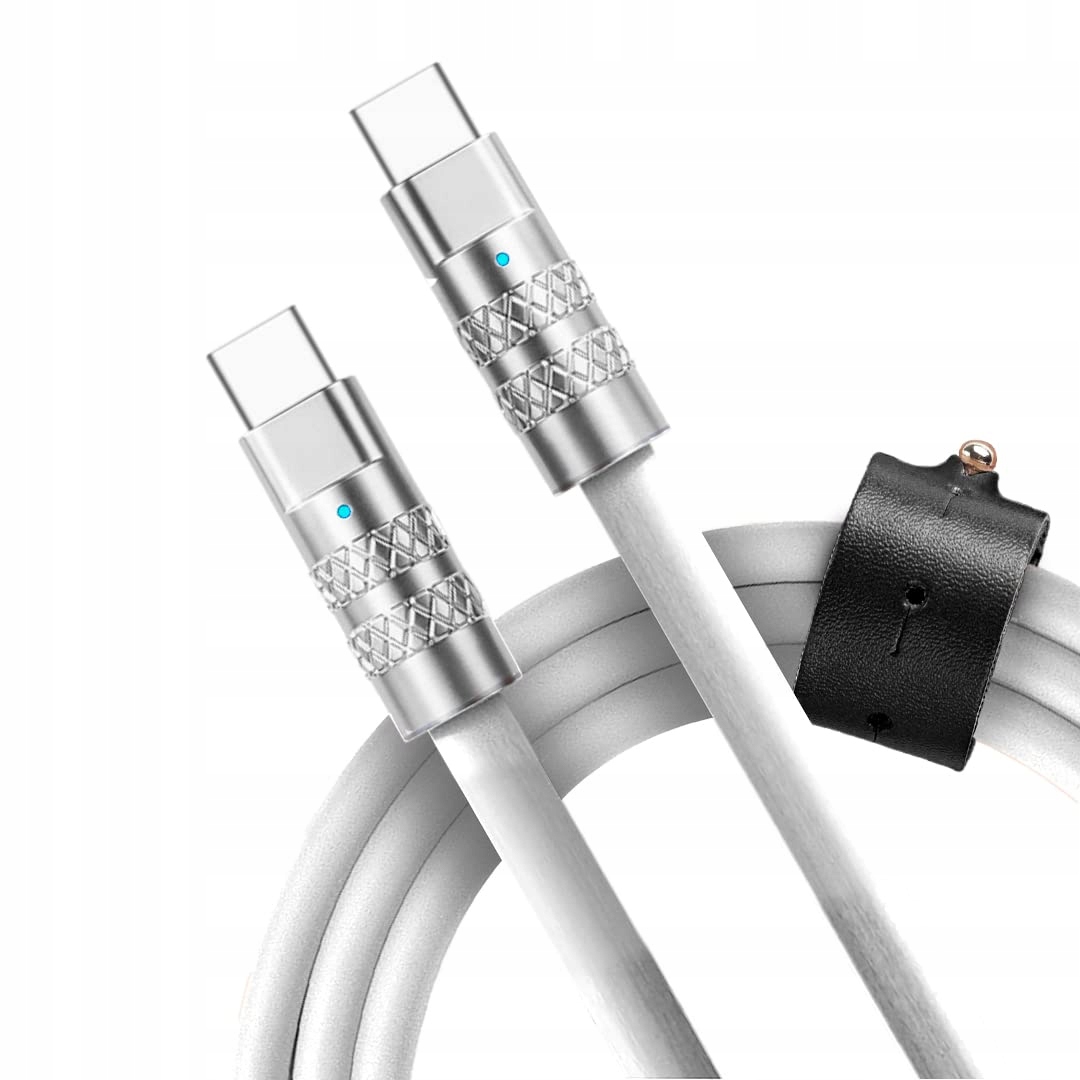Kabel Usb C do Usb C 100 W Szybki kabel ładujący silikon 1,8mb biały