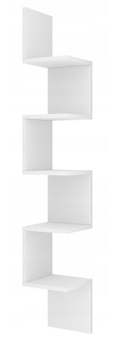 PÓŁKA WISZĄCA NAROŻNA ŚCIENNA PIĘCIOPOZIOMOWA SCHODKOWA DO SALONU SYPIALNI Marka Elior