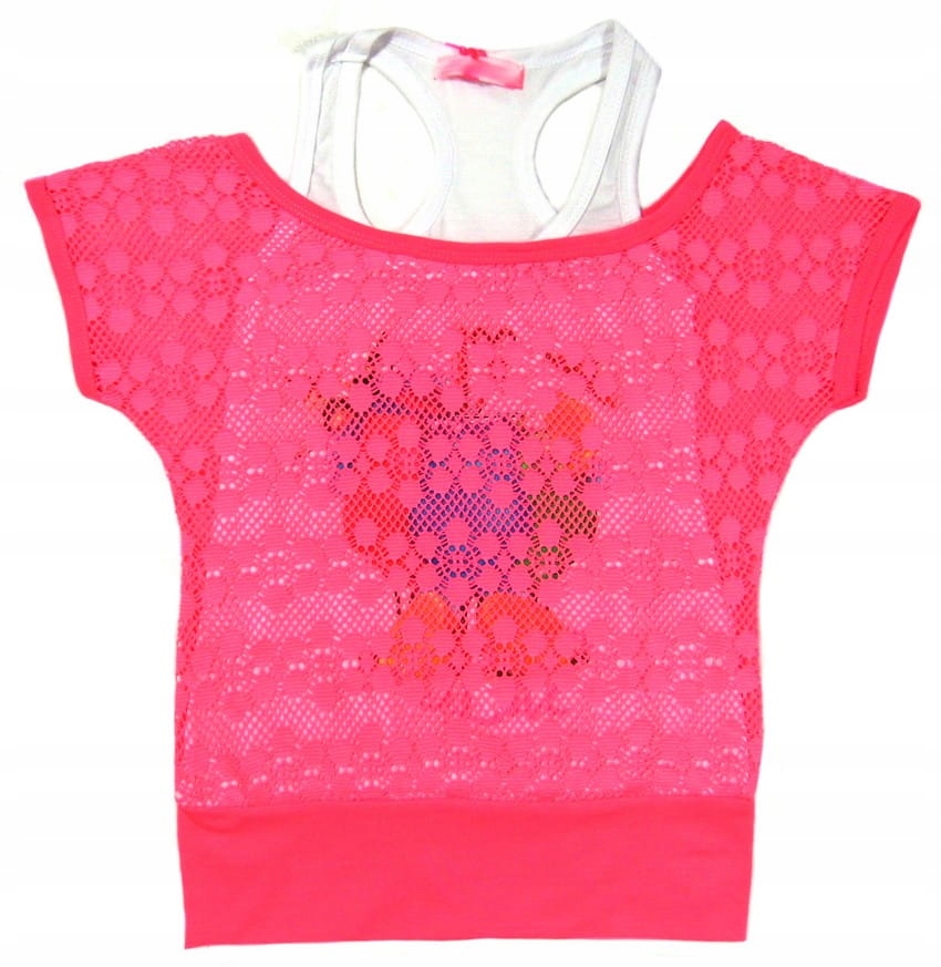 

Fluo bluzka siatka + bokserka 2692 Andrea 4Y pink