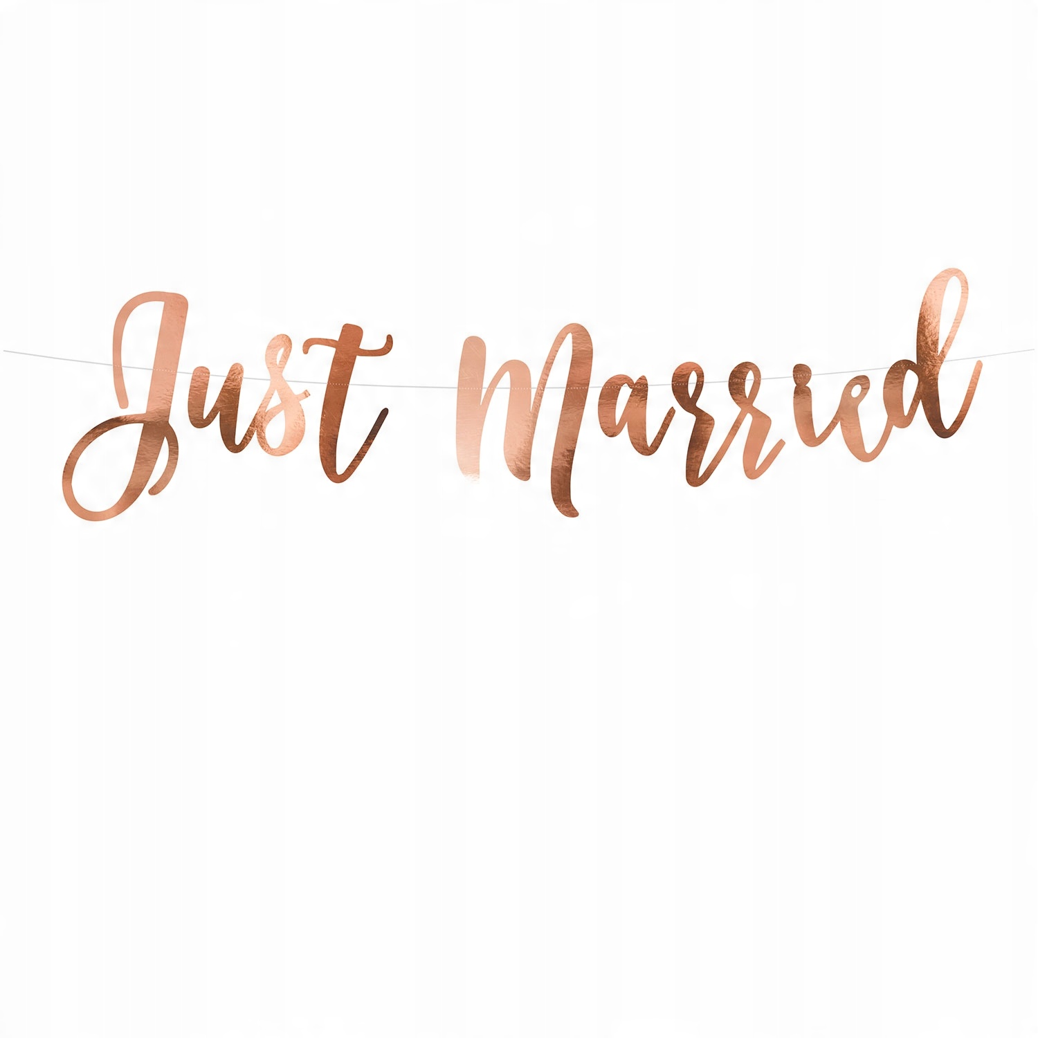 

Baner napis Just Married różowe złoto 20x77cm