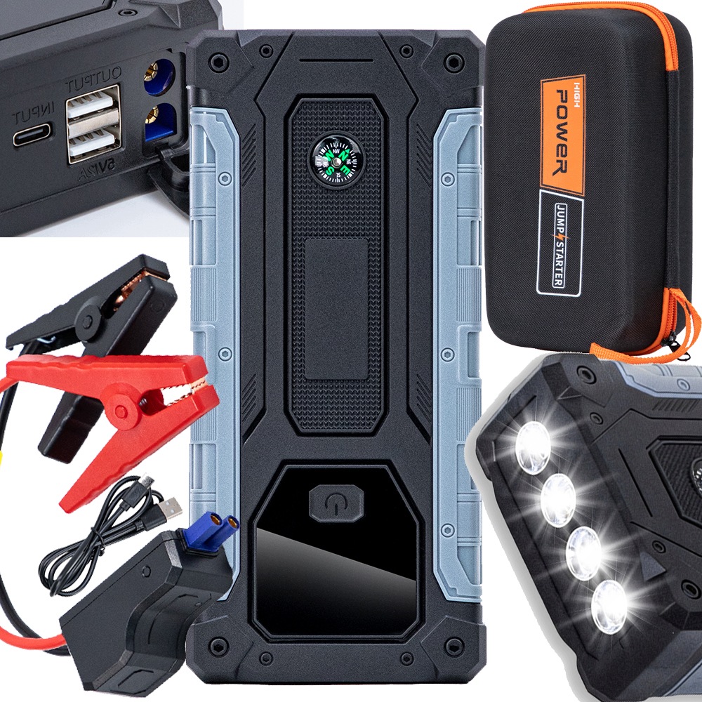 Power Banka Do Auta Startér Booster 8000MAH S Led Svítilnou