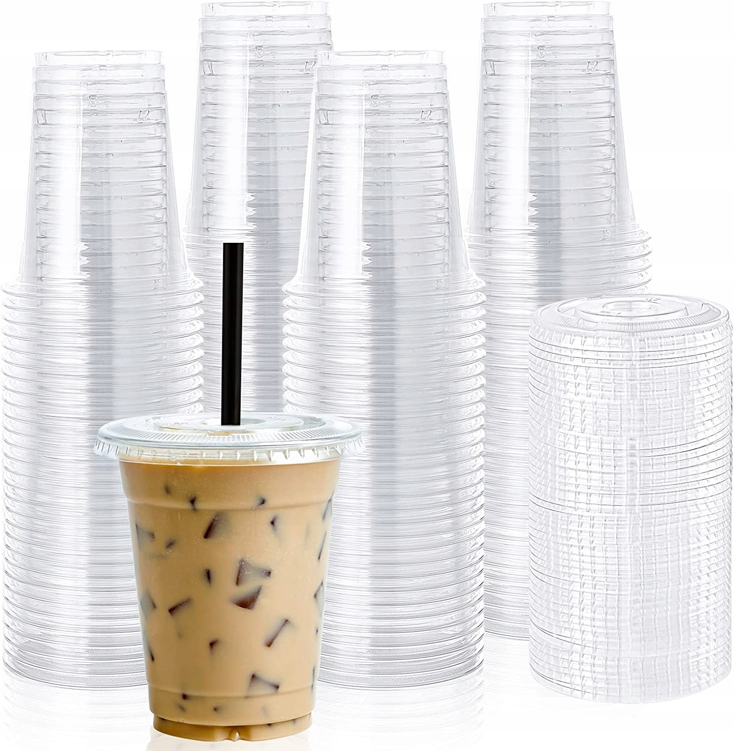 

Kubki Shake Jednorazowe 300ml Z Wieczkiem Płaskim